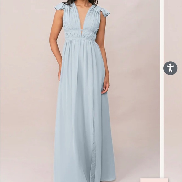 Revelry Cora Chiffon Sky Blue Dress - Picture 1 of 3